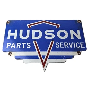 Vintage Hudson Automobiles Sign - Gas Service Station Pump Porcelain Sign - Picture 1 of 14