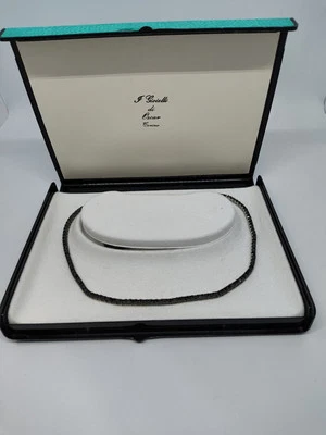 girocollo TENNIS  ARGENTO 925 RODIATO CON ZIRCONI NERI DA 3,2 MM NUOVA UNISEX  - Immagine 1 di 4