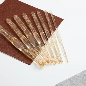 Juego de herramientas de tejer 19 piezas agujas de tejer ganchillo de cristal transparente ganchos - Imagen 1 de 12