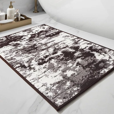 Alfombra de baño PADOOR Absorbente Antideslizante Respaldo de goma 17x24 Marrón Moca Foto 1 de 4