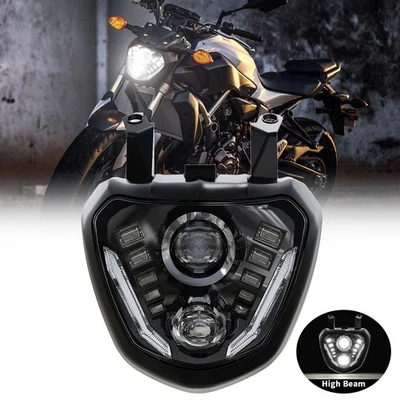 LED Headlight Projector Hi/Lo Beam DRL For Yamaha FZ07 MT07 2014 2015 2016 2017 - Image 1 of 4