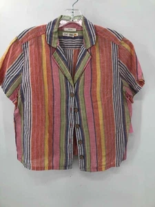 Pre-Owned C&C California Orange Size Large Linen Button Down - Picture 1 of 3