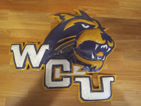 Vintage West Chester University Golden Rams Metal Wall Plaque Decor 12" x 11" Cover