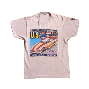 NHRA Mens L / M Indiana Winston Drag Racing US Nationals USA Tee Shirt 80's Vtg