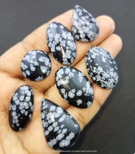 Natural Snowflake Obsidian Cabochon lot, 100 Carats 3-5 Pcs, Loose Gemstone - Picture 1 of 9