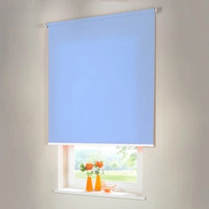 Sichtschutzrollo Mittelzugrollo Springrollo Rollo - Höhe 250 cm hellblau - Bild 1 von 47