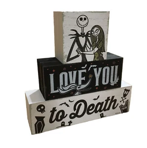 Disney's Nightmare Before Christmas Holzschild Love You To Death Jack und Sally - Bild 1 von 8