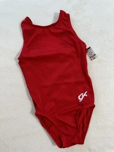 New GK ELITE Leotard GYMNASTICS Red NYLON/SPANDEX Tank Leo USA Competition CS - Picture 1 of 4