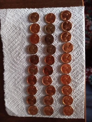 30gem Uncirculated1956,57,58d,sFrom Rools(15red)(14-56d)(9-57d)(7-58dBU Lincoln - Image 1 of 4