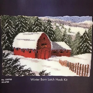 Herrschners® Winter Barn Latch Hook Rug or Wall hanging 40x27 - Picture 1 of 3