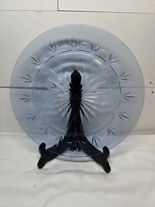 Vtg Light Blue Fostoria American Classic Avon Starburst 10”Dinner Plate - Picture 1 of 6