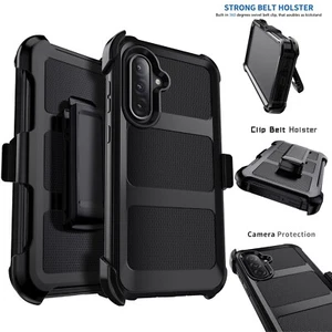 For Samsung Galaxy A36 5G Hybrid Hard Case Phone Cover / Belt Clip Stand Black - Bild 1 von 23