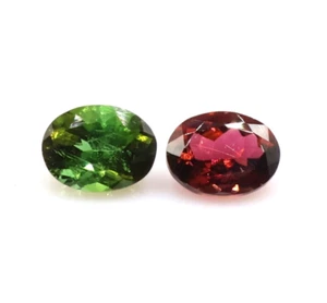 8x6 mm Natural Multi Tourmaline Stone Pair 2.80 Ct October Birthstone Oval Cut - Picture 1 of 6