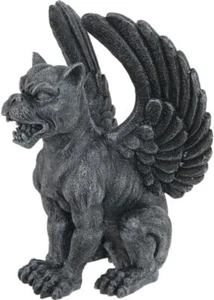 PTC Resin Medieval Sitting Winged Lioness Gargoyle Figurine Statue, 6.5"H - Picture 1 of 1