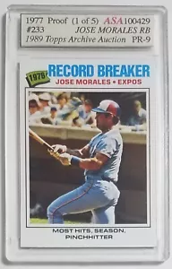 Jose Morales 1977 Topps #233 Blank Back Proof Record Breaker Name Shift ASA PR9  - Picture 1 of 2