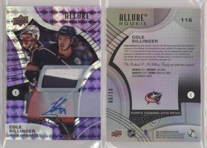 2021 Allure Rookies Purple Diamond /10 Cole Sillinger RPA Rookie Patch Auto RC
