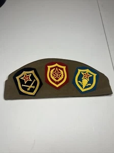Rare Soviet Union Russian Military Hat & Pins. USSR CCCP Badge with 3 patches - Picture 1 of 17