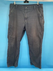Pantalone Carhartt uomo 40x32 blu navy cargo sbiadito invecchiato trafilato sfumato ampio - Foto 1 di 11