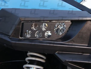 Polaris RZR 1000 Carbon Fiber Headlight Overlay Decal Kit xp1k head light (2 pc) - Picture 1 of 5