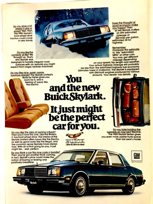 1980 Buick Skylark Печатная реклама Новый синий - Изображение 1 из 2
