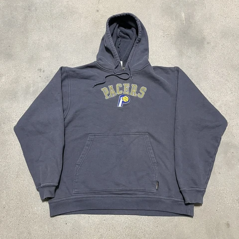 Vintage Y2K Indiana Pacers Hardwood Classics Reebok Gray NBA Hoodie Medium Cover