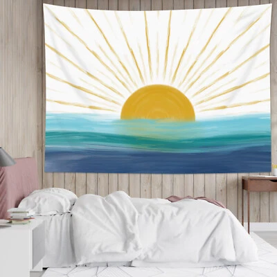 Tapiz de paisaje acuarela atardecer mediados de siglo para dormitorio sala dormitorio dormitorio Foto 1 de 4