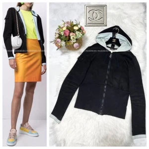 Authentic Chanel Sports Line COCO Decoration Coco hoodie Sweatshirt black 36 - Picture 1 of 10