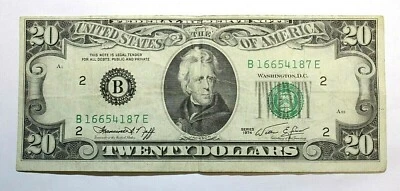 $20 1974   Twenty Dollar Bill Federal Reserve Note  - Image 1 of 3