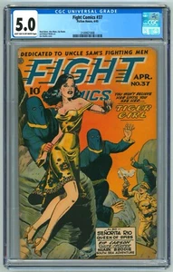 Fight Comics #37 CGC 5.0 (4/1945, Fiction House) Joe Doolin Cover - Picture 1 of 2