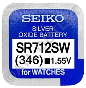 Seiko 346 SR712SW 1.55v Silver Oxide, Mercury Free Watch Battery - Made In Japan - Picture 1 of 1