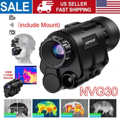 NVG30 1920x1080P Monocular Night Vision Goggles WiFi Hunting Observation Helmet - Image 1 of 4