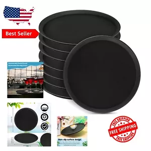 Lightweight 16'' Non-Slip Serving Tray Set - 8 Elegant Black Platters - Picture 1 of 9