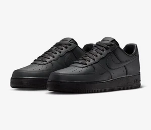 Deadstock Nike Air Force 1 Low .SWOOSH Triple Dirty Black Size 10 DS - Picture 1 of 6
