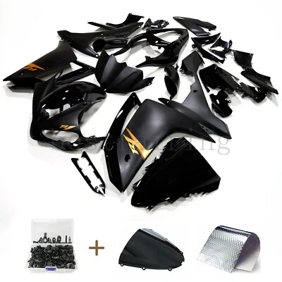 For Yamaha YZF R1 2007 2008 Fairing Kit +Bolts Screws Matte Black ABS Bodywork - Image 1 of 4