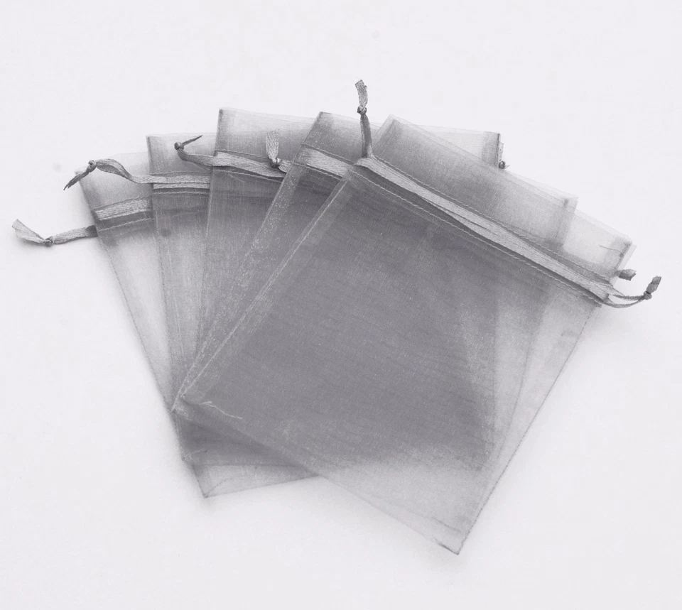 50/100/200/500 Organza Festa de Casamento Favor Presente Doces Sacolas Transparentes Bolsa de Joias - Imagem 1 de 3