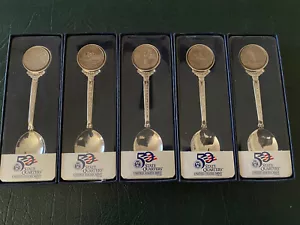1999 50 State Quarter (5) US Mint Collectible Spoons in Original box - Picture 1 of 1