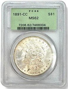 Certified 1891-CC U.S. Morgan silver dollar - Picture 1 of 2