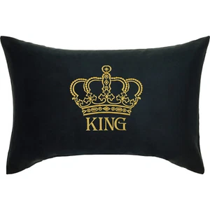 King Crown Kissen 40x60cm, Geschenk für Männer, Weihnachten, Krone, Deko schwarz - Bild 1 von 7