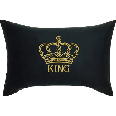 King Crown Kissen 40x60cm, Geschenk für Männer, Weihnachten, Krone, Deko schwarz - Bild 1 von 4