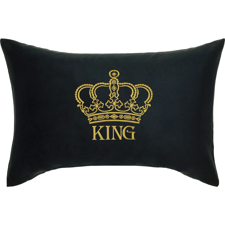 King Crown Kissen 40x60cm, Geschenk für Männer, Weihnachten, Krone, Deko schwarz - Bild 1 von 4