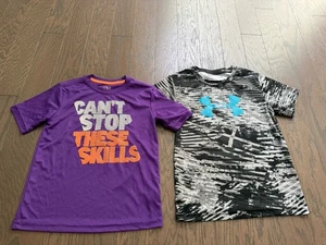 Boys shirt lot of 2 athletic & under armour size 6/7 dri fit summer - Picture 1 of 12