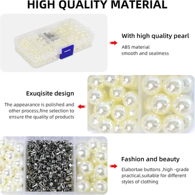 Máquina de ajuste de perlas, herramientas de prensa manual de perlas con cuentas de perlas blancas, remache S... Foto 1 de 4