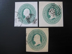 ESTADOS UNIDOS Sc. #U82-U84 ¡Lote de estampillas cuadradas cortadas escasas usadas! SCV $7,50 - Imagen 1 de 2