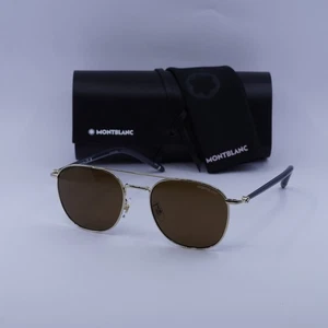 Montblanc MB0271S 009 Gold/Brown 56-20-145 Sunglasses New Authentic - Picture 1 of 6