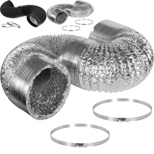 Flexible 4/6/8" Aluminum Ducting Dryer Vent Hose f/ HVAC Exhaust Air Ventilation - Picture 1 of 34