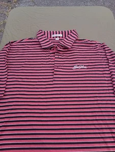 Peter Millar Sea Island schwarz pink gestreift Baumwolle Golf Polo Shirt Herren XL adrett - Bild 1 von 9