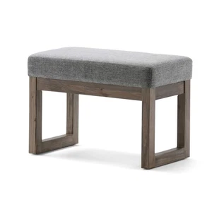 Milltown 27 inch Wide Contemporary Rectangle Footstool Ottoman Bench in Grey ... - Picture 1 of 9