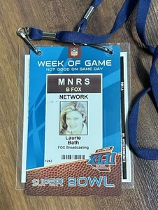 Super Bowl XLII NY Giants Network Fox Broadcasting Credentials Badge Ticket - Bild 1 von 5