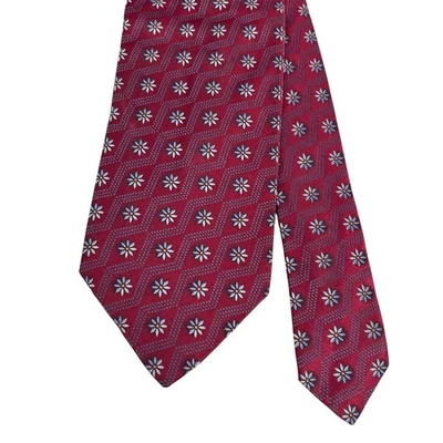 Corbata para hombre Ermenegildo Zegna flores florales rojo/azul seda 3,75" (ancho) x 59" (l) usada en excelente estado Foto 1 de 4