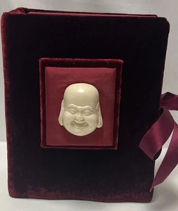 Neiman Marcus Laughing Buddha Red Velvet Photo Album New! Vintage Stock! - Picture 1 of 15
